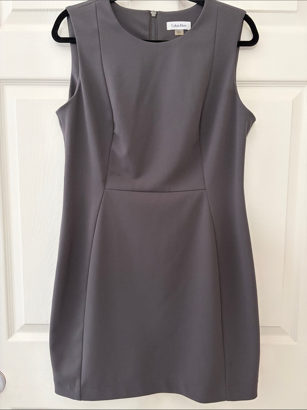 Calvin Klein Women's Slate Gray Sleeveless Sheath Dress